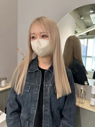ミディアム カラー 顔まわりカット/艶髪 カラー✨けいとのヘアスタイル