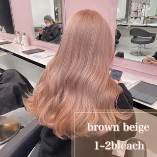 ロング カラー ヘアアレンジ ピンク・ベージュ🩰 カラー🫧とらのヘアスタイル