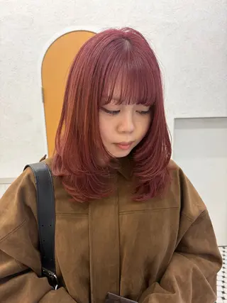 ミディアム リン🔔ボブ cut ベージュカラー🤎のヘアスタイル