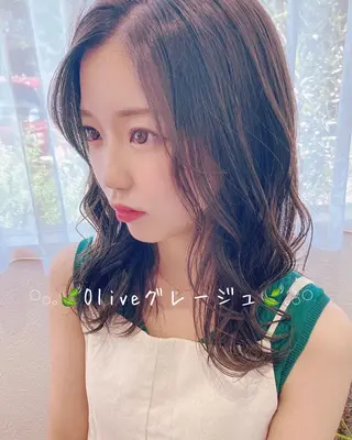 ミディアム カラー パーマ ヘアアレンジ メンズ キッズ ネイル マツエク・マツパ merc. 🩵妹尾杏菜のヘアスタイル