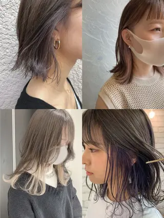 ミディアム カラー 臺 佳連のヘアスタイル