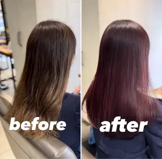 セミロング カラー 🌿earth亀有店 【緑髪のノブ】🌿のヘアスタイル