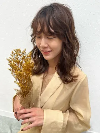 ミディアム カラー 韓国風スタイル 🍓MIZUKI🍓のヘアスタイル