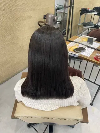 セミロング カラー HAIR&MAKE EARTH若葉台店所属・ICHIRI" 艶カラー/縮毛矯正のヘアスタイル