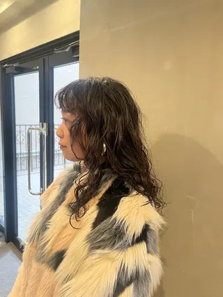 セミロング パーマ みわ/博多 ブリーチ/メンズヘアのヘアスタイル