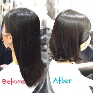 ミディアム Annon プライベートサロンのヘアスタイル