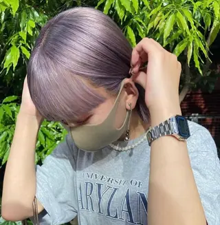 ショート カラー パーマ ヘアアレンジ M所属・ハイトーン/透け感 カラー🎀真香のヘアスタイル