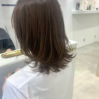 セミロング カラー ボブ/美髪矯正 /佐藤　奈巳のヘアスタイル