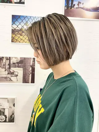 カラー ダメージレスブリーチ /艶髪/横須賀智也のヘアスタイル