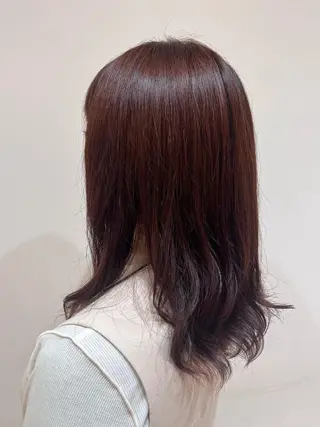 セミロング カラー レイヤー/顔まわり 透明感カラー柳澤優名のヘアスタイル