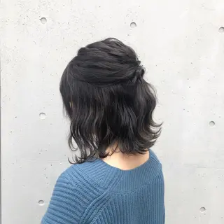 ミディアム カラー 酸性縮毛矯正🧴韓国 レイヤー/髪質改善のヘアスタイル