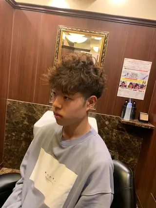 ショート パーマ メンズ ヒロ銀座 バーバーショップ神楽坂所属・ひらお あおとのヘアスタイル