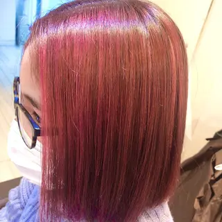 ミディアム カラー 髪質改善&ストレート ‪✂︎‬鈴木青樹のヘアスタイル