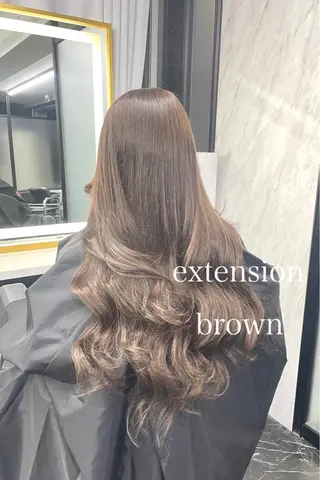 ロング カラー エクステ🩵ブリーチ 韓国ヘア🩵KAEのヘアスタイル