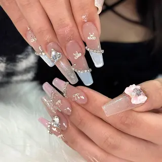 ネイル hami🎀うかん 🎀チップ長さ出しのネイルデザイン