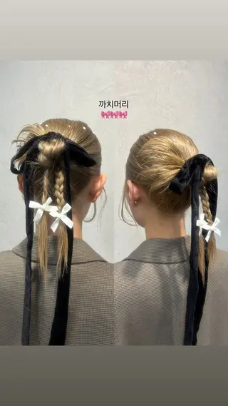 ミディアム ヘアアレンジ moe🎀 透明感カラーのヘアスタイル