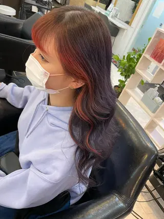 ロング カラー なつき/派手髪カラー /艶髪カラーのヘアスタイル