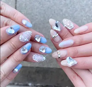 ネイル 23時まで❤︎韓国、 ワンホンネイルのネイルデザイン