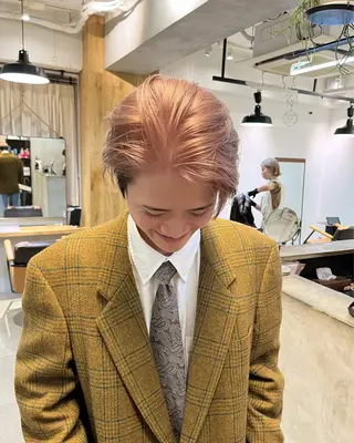 ショート カラー メンズ オリーブ/縮毛♡ Natsuno🩰のヘアスタイル