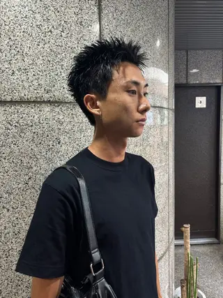 メンズ スパイキーパーマ 柏NO1 藤本葉のヘアスタイル