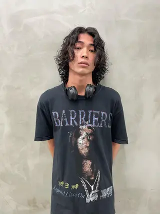 ミディアム パーマ メンズ ハイトーン/レイヤー 🌸さくらのヘアスタイル