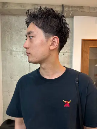 メンズ 切りっぱなしボブ/ ブリーチカラー/大塚のヘアスタイル