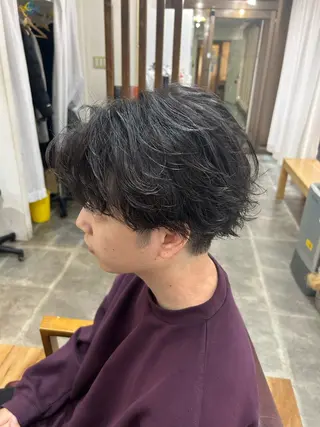 ショート パーマ メンズ CECIL hair なんば店所属・メンズパーマ 艶髪☆店長☆有馬のヘアスタイル