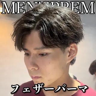 ショート カラー パーマ メンズ センターパート マスターかずまのヘアスタイル