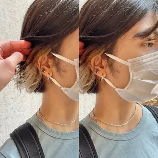 ショート カラー レイヤーカット 岩谷流星のヘアスタイル