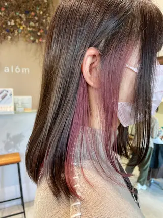 セミロング カラー ボブ/インナーカラー /眉毛/Miyuのヘアスタイル