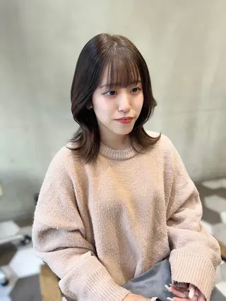 カラー ヘアアレンジ 似合わせ顔まわり カット💛森尾真由美のヘアスタイル