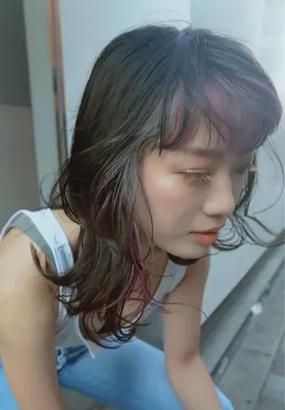 セミロング カラー パーマ 心斎橋 女性 スタイリスト  大阪のヘアスタイル