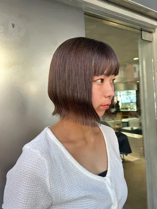 ミディアム カラー 馬場 菜乃夏のヘアスタイル