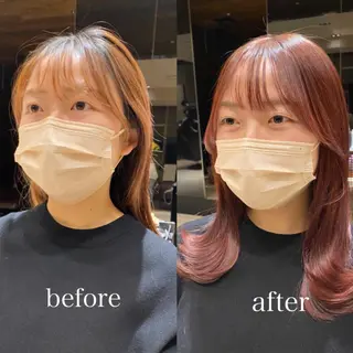 ミディアム カラー パーマ ヘアアレンジ メンズ キッズ 🍼顔周りカット/ レイヤー/小川華奈のヘアスタイル