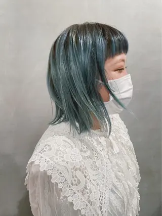 ミディアム カラー 赤みオフの透明感職人 /ケア重視の美髪施術のヘアスタイル