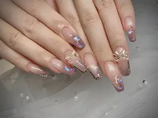 ネイル I-nailロング /ワンホン/キラキラのネイルデザイン