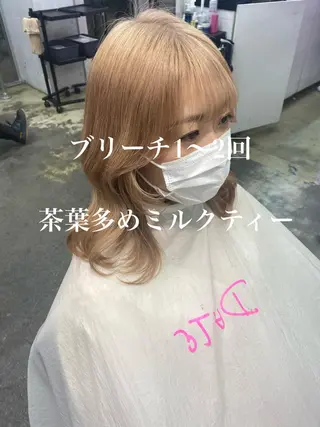 ミディアム カラー ザクザクレイヤー 🍀/ブリーチ/小田のヘアスタイル