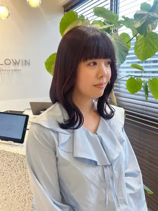 セミロング カラー SALOWIN京都河原町suite店所属・うる艶カラー／ 髪質改善／arisaのヘアスタイル