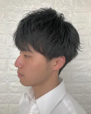 ショート メンズ パーマ/ハイトーン スパイキー/神田正紀のヘアスタイル