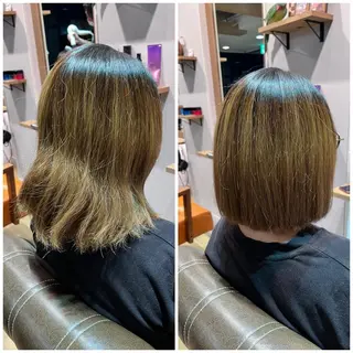 ミディアム ツキダテ ユイのヘアスタイル