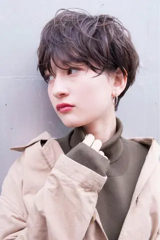 ショート カラー パーマ ☕️ベージュカラー 内藤光哉☕️のヘアスタイル