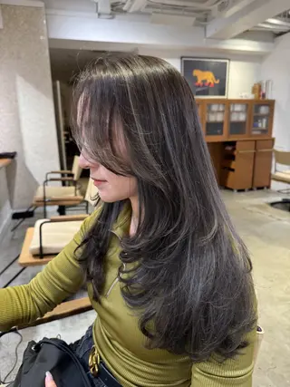 セミロング カラー ナガミネアリサ/ 学芸大学/海外ヘアのヘアスタイル
