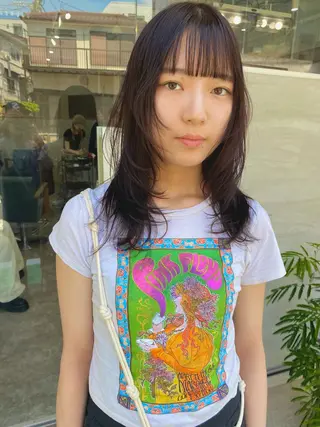 ロング カラー 森貴裕/ベージュ/ パーマ/オリーブのヘアスタイル