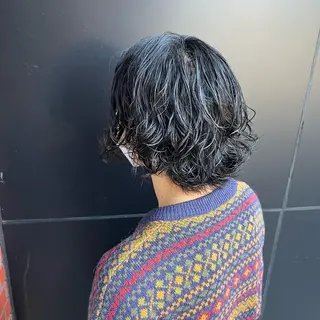 ミディアム パーマ 豊崎 佑輔のヘアスタイル