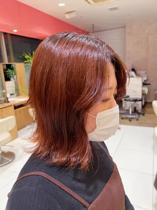 ミディアム カラー 佐伯 蓮のヘアスタイル