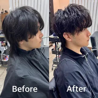 ミディアム パーマ メンズ 【池袋/スパイキー ショート】ⓝⓘⓜⓤのヘアスタイル