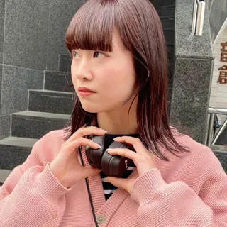 ミディアム カラー 🍊暖色×顔周り 🍊cocoroのヘアスタイル