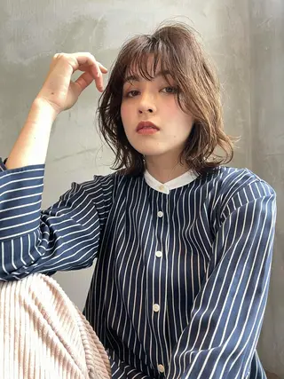 ミディアム カラー パーマ TOMO GEEKS代表のヘアスタイル