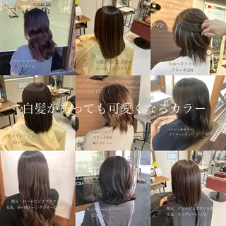 ミディアム カラー 堀口 彩佳のヘアスタイル