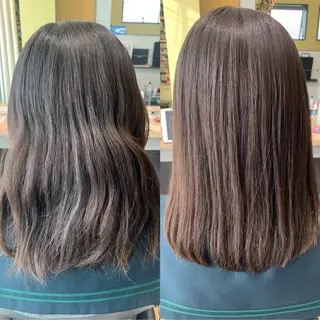 セミロング カラー hub hair レイヤー/透明感のヘアスタイル